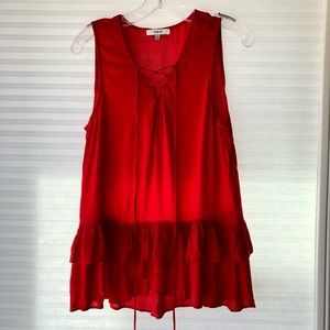 Ro & De sleeveless red top!
